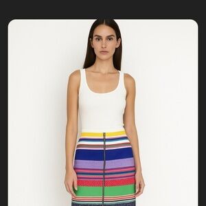 J. McLaughlin multi colored zipper ribbon skirt formal polka dot preppy fall